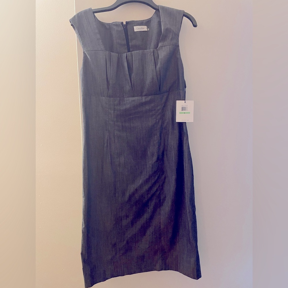 NWT Calvin Klein gray sleeveless dress Size 8 (fits like a 6)